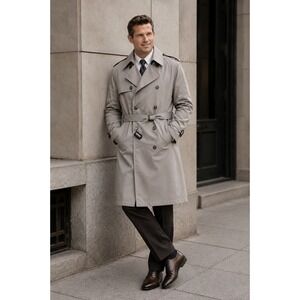 Lauren Ralph Lauren Edmond Belted Trenchcoat Coat Men's 44L Minimalist Classic